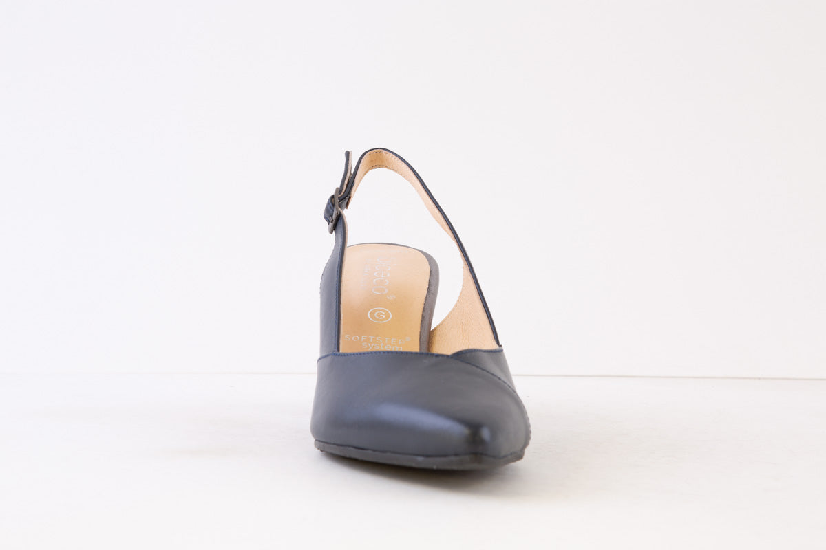 BIOECO - 4012/1570 HIGH HEEL SLING-BACK SHOE - NAVY