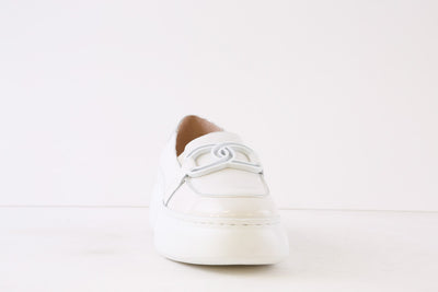 WONDERS - A-2652 LOW WEDGE SLIP-ON SHOE - WHITE PATENT