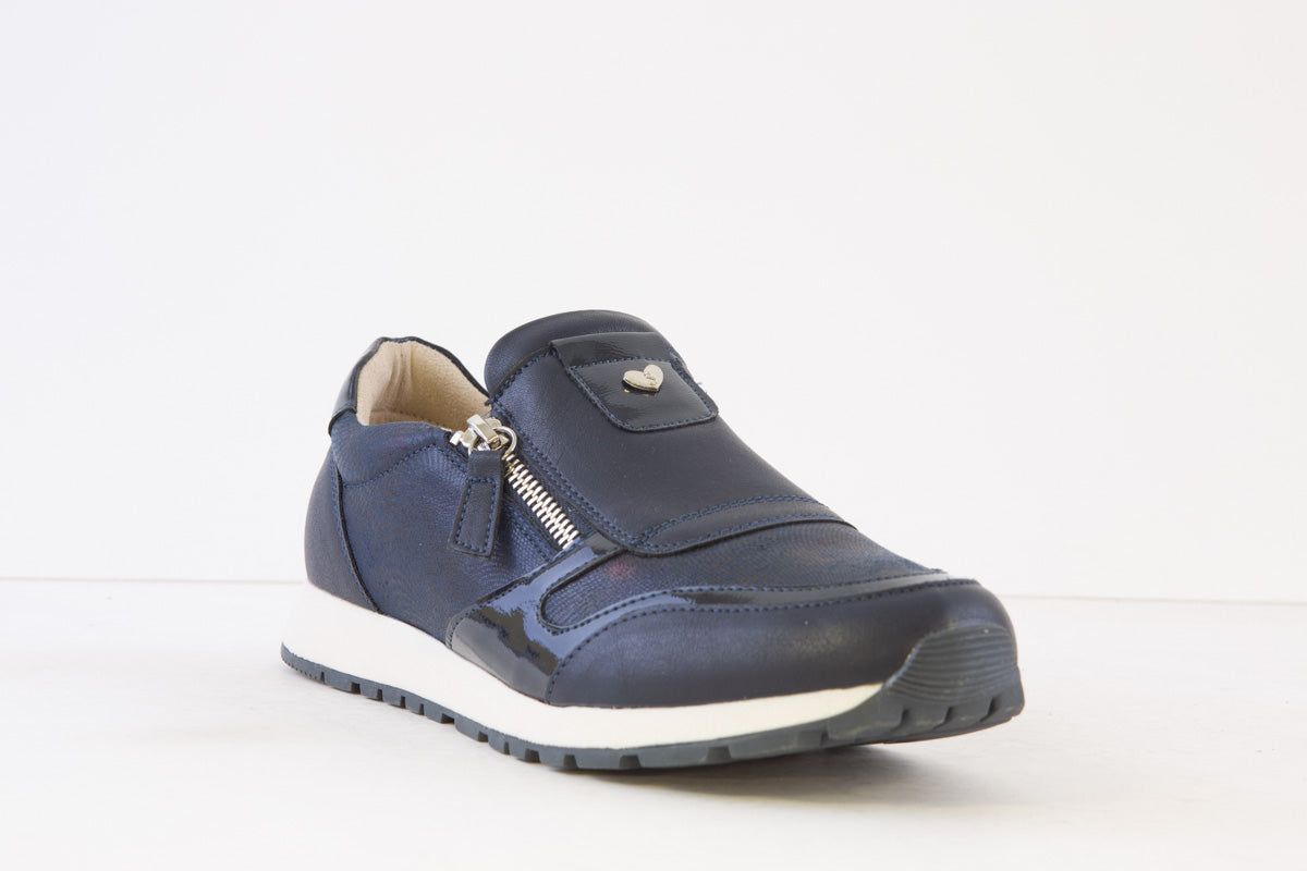 SUSST - DIZZY24 FLAT TWIN ZIP FASHION SHOE - NAVY