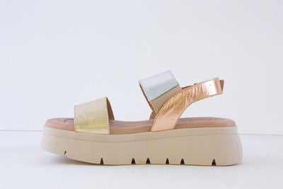 VALERIAS - 1037 PLATFORM FASHION SANDAL - GOLD/SILVER/ROSE
