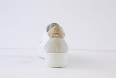 PAUL GREEN - 5330-06X LACED SHOE - WHITE/BEIGE