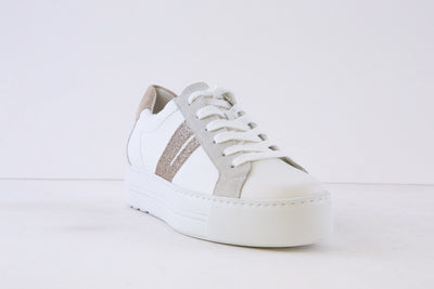 PAUL GREEN - 5330-06X LACED SHOE - WHITE/BEIGE