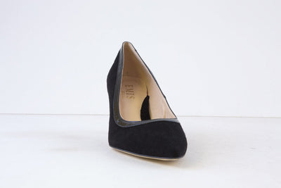 EMIS - 8213/082 LOW HEEL COURT SHOE - BLACK SUEDE