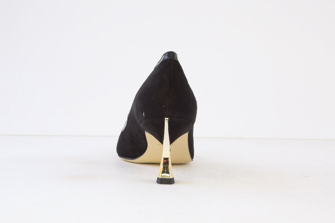 EMIS - 8213/082 LOW HEEL COURT SHOE - BLACK SUEDE