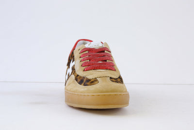 ANOTHER TREND - A032.79.02 LACED FASHION TRAINER - BEIGE/LEOPARD