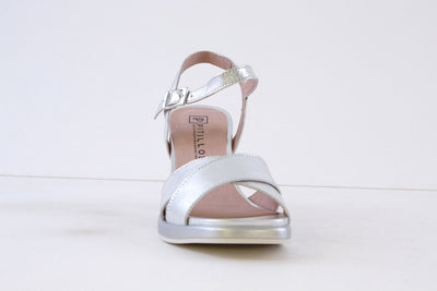 PITILLOS - 10540 MEDIUM HEEL SANDAL - SILVER