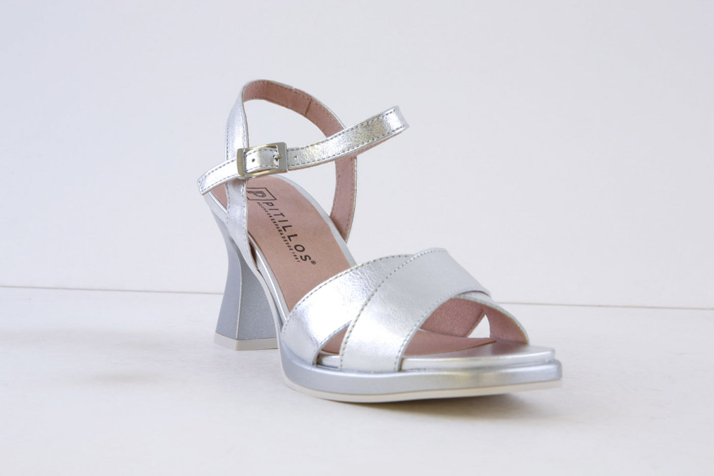 PITILLOS - 10540 MEDIUM HEEL SANDAL - SILVER