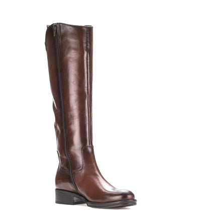 GABOR - 51.604.28 LOW HEEL LONG BOOT WITH ZIP - BROWN LEATHER