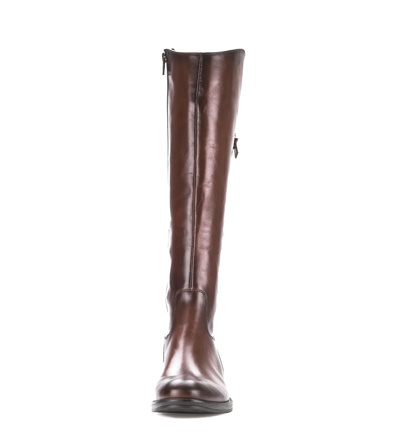 GABOR - 51.604.28 LOW HEEL LONG BOOT WITH ZIP - BROWN LEATHER