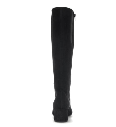 GABOR - 55.689.17 LOW HEEL LONG ZIP BOOT - BLACK SUEDE