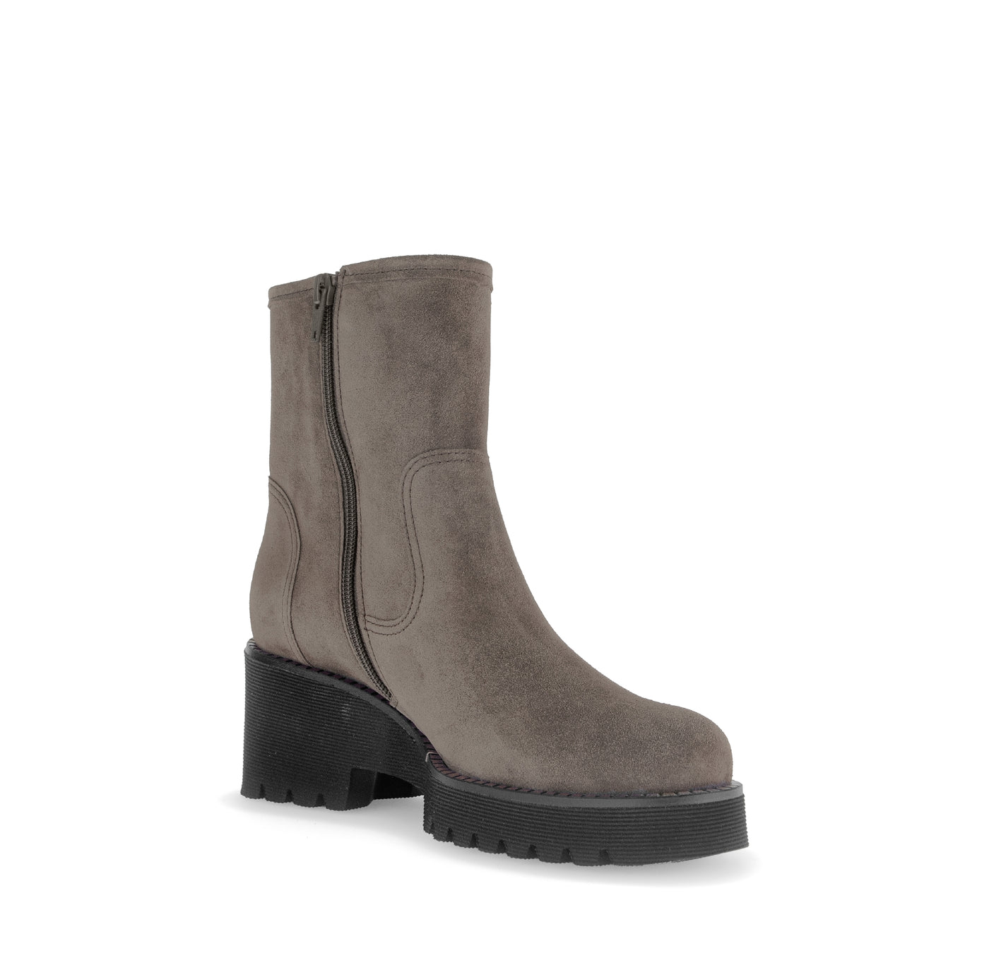 GABOR - 56.622.30 MEDIUM WEDGE ANKLE BOOT (WITH ZIP) - TAUPE SUEDE