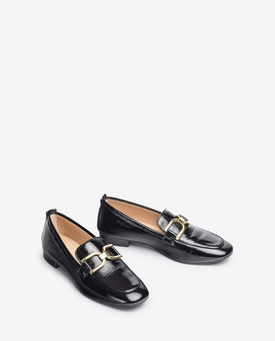 UNISA - BAXTER LOW HEEL SLIP-ON SHOE - BLACK PATENT