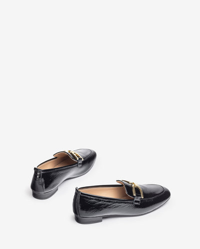 UNISA - BAXTER LOW HEEL SLIP-ON SHOE - BLACK PATENT