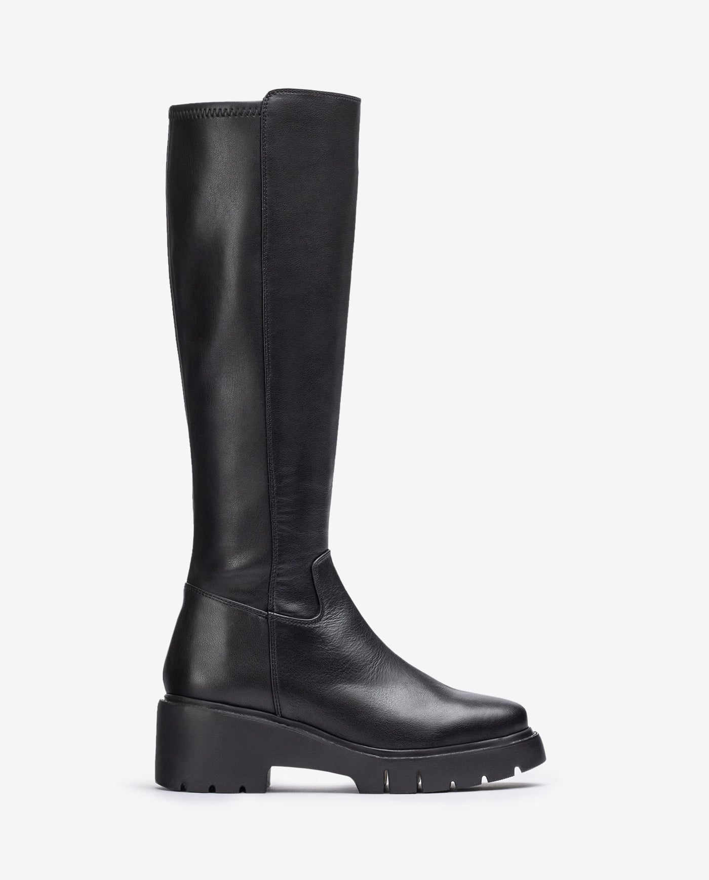 UNISA - JACE FULL LENGTH CHUNKY SOLE BOOT - BLACK LEATHER