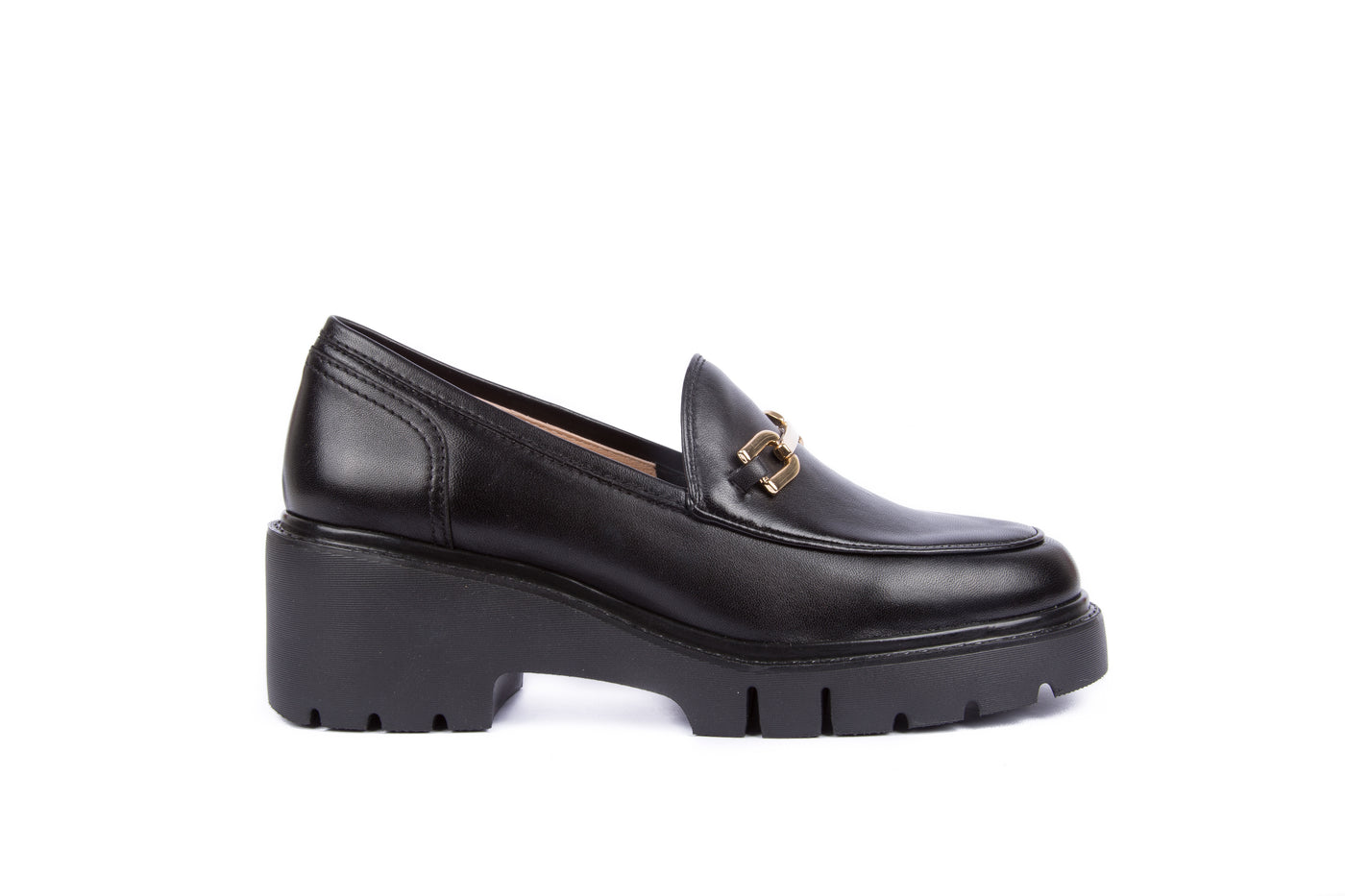 UNISA - JAZZ CHUNKY SLIP-ON SHOE - BLACK LEATHER