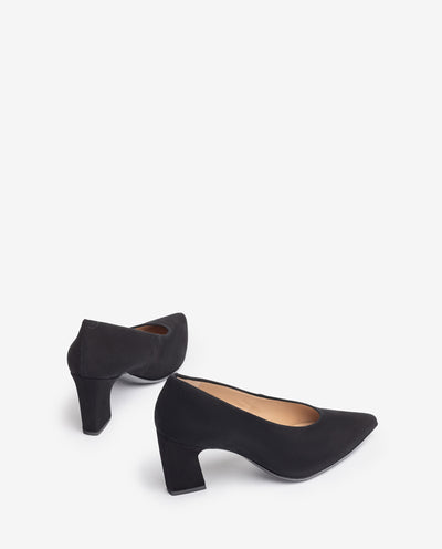 UNISA - KRAMP HIGH HEEL COURT SHOE - BLACK SUEDE