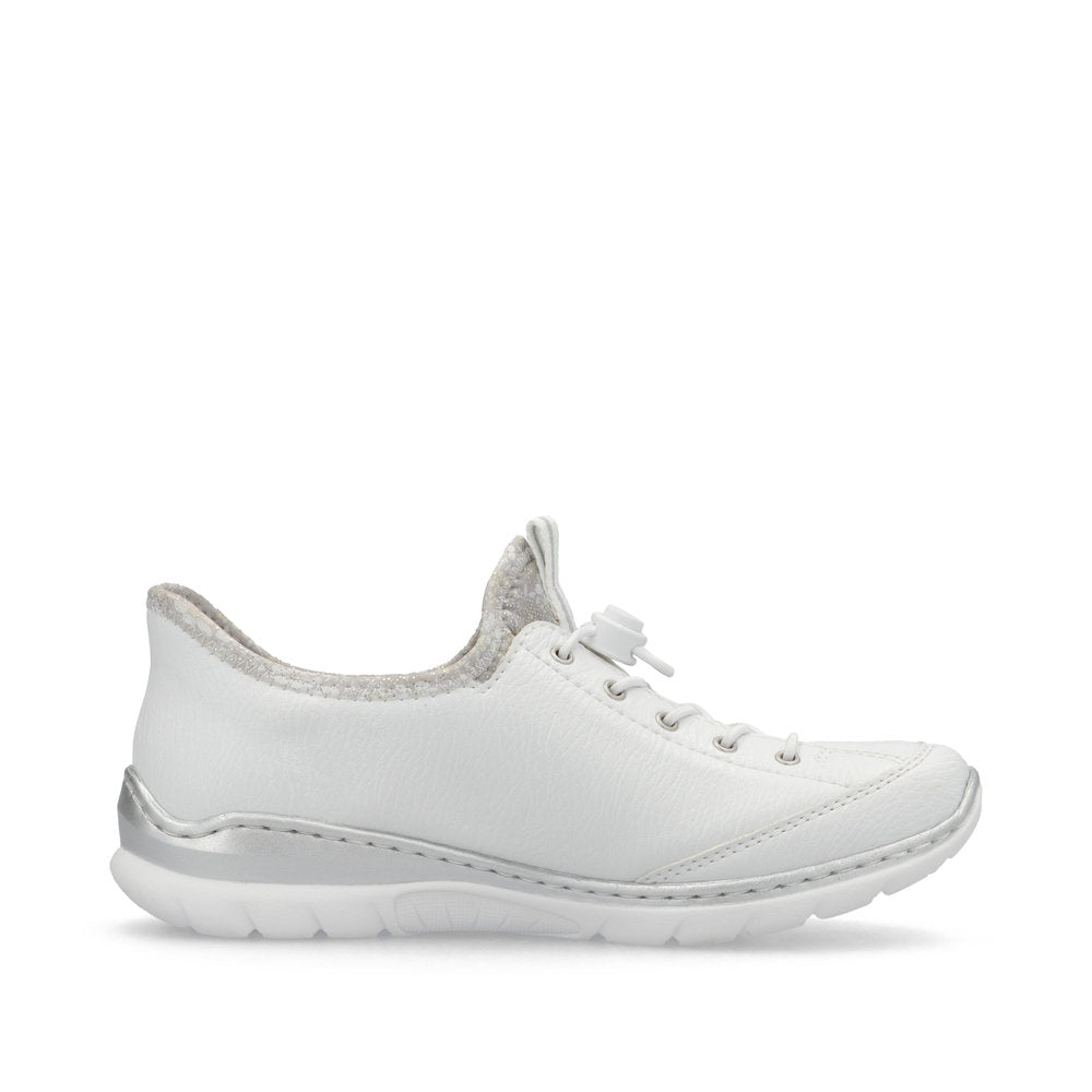 RIEKER - L32F1-80 MOC TOGGLE LACE SLIP-ON SHOE - WHITE