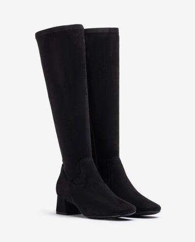 UNISA - LAPES FULL LENGTH MEDIUM HEEL BOOT - BLACK SUEDE