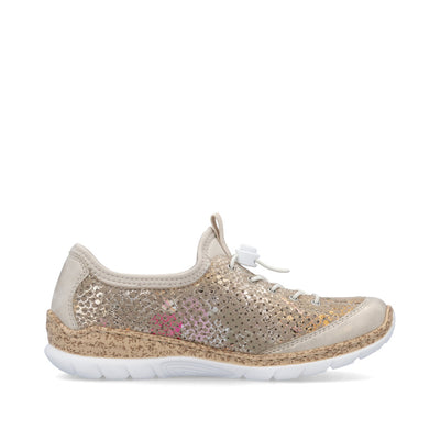 RIEKER - N42V1-92 SLIP-ON TOGGLE COMFORT SHOE - GOLD/MULTI