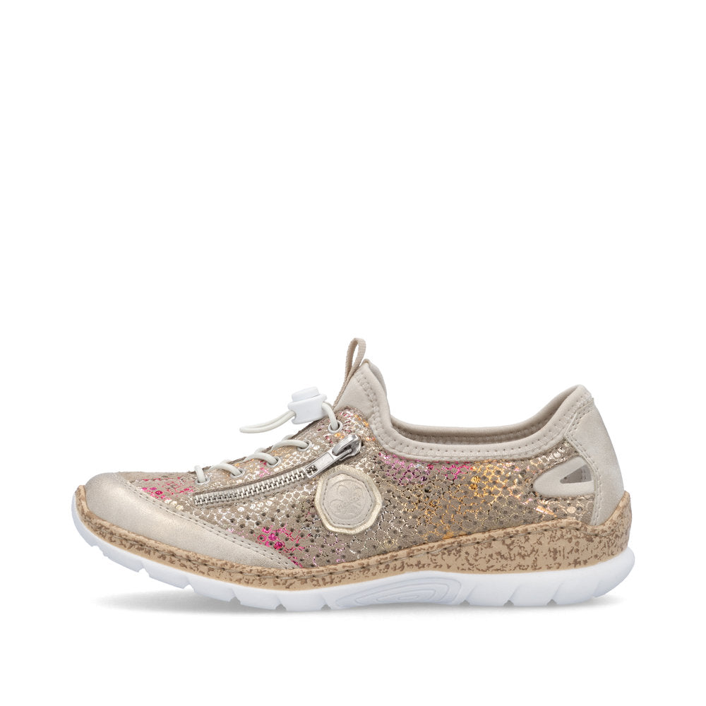 RIEKER - N42V1-92 SLIP-ON TOGGLE COMFORT SHOE - GOLD/MULTI