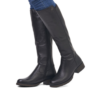 RIEKER - Z9591-01 LONG FLAT BOOT - BLACK