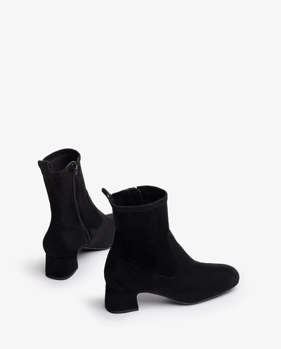 UNISA - LEMICO LOW HEEL ANKLE BOOT - BLACK SUEDE