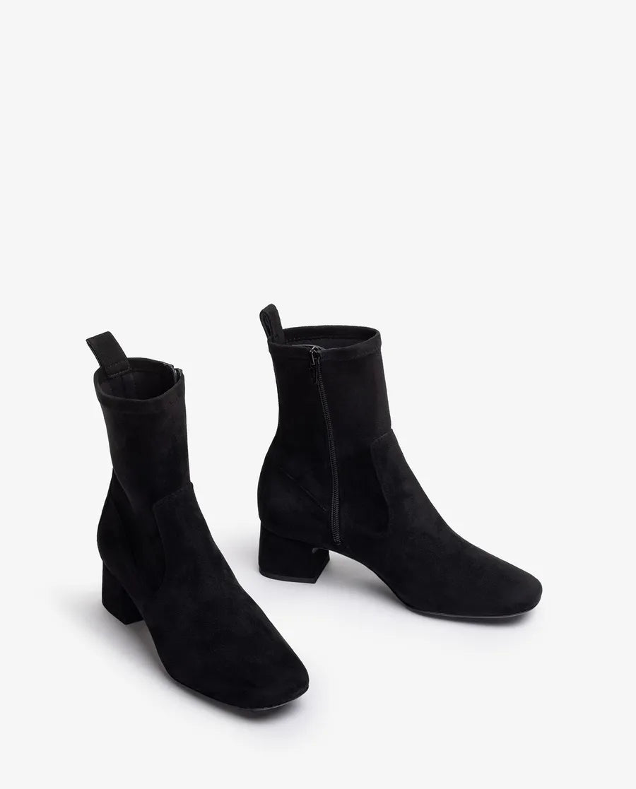 UNISA - LEMICO LOW HEEL ANKLE BOOT - BLACK SUEDE