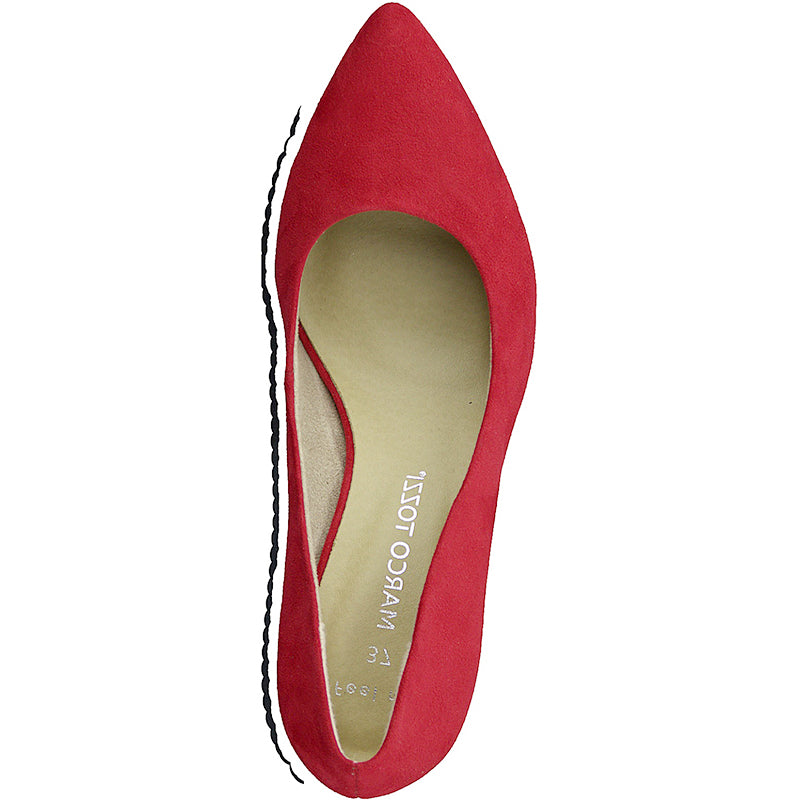 MARCO TOZZI - MEDIUM HEEL COURT SHOE - RED