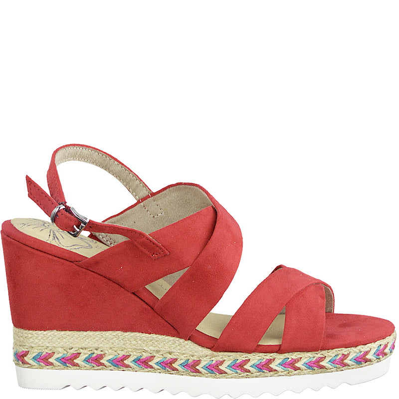 MARCO TOZZI - HI WEDGE SANDAL - RED