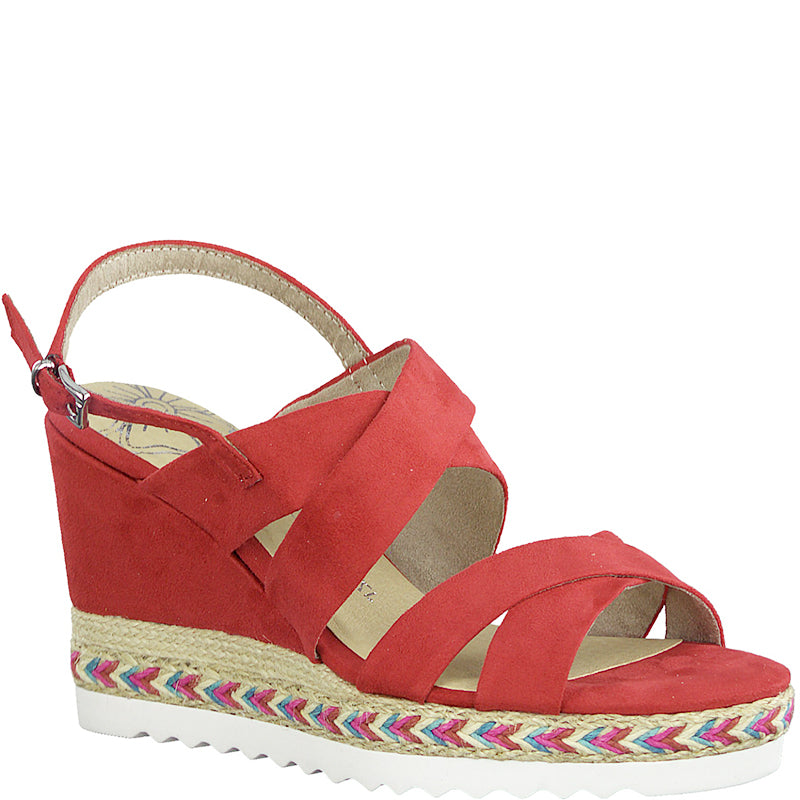 MARCO TOZZI - HI WEDGE SANDAL - RED