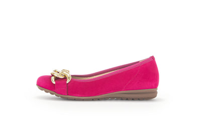 GABOR - 22.625.21 FLAT SHOE WITH CHAIN DETAIL - PINK