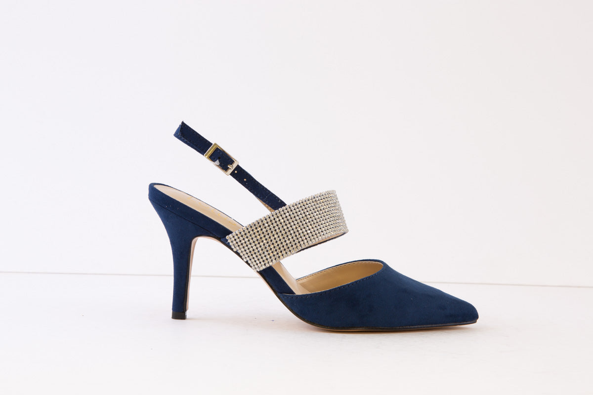 LOTUS - VIOLETTE SLING-BACK SHOE - NAVY DIAMANTE