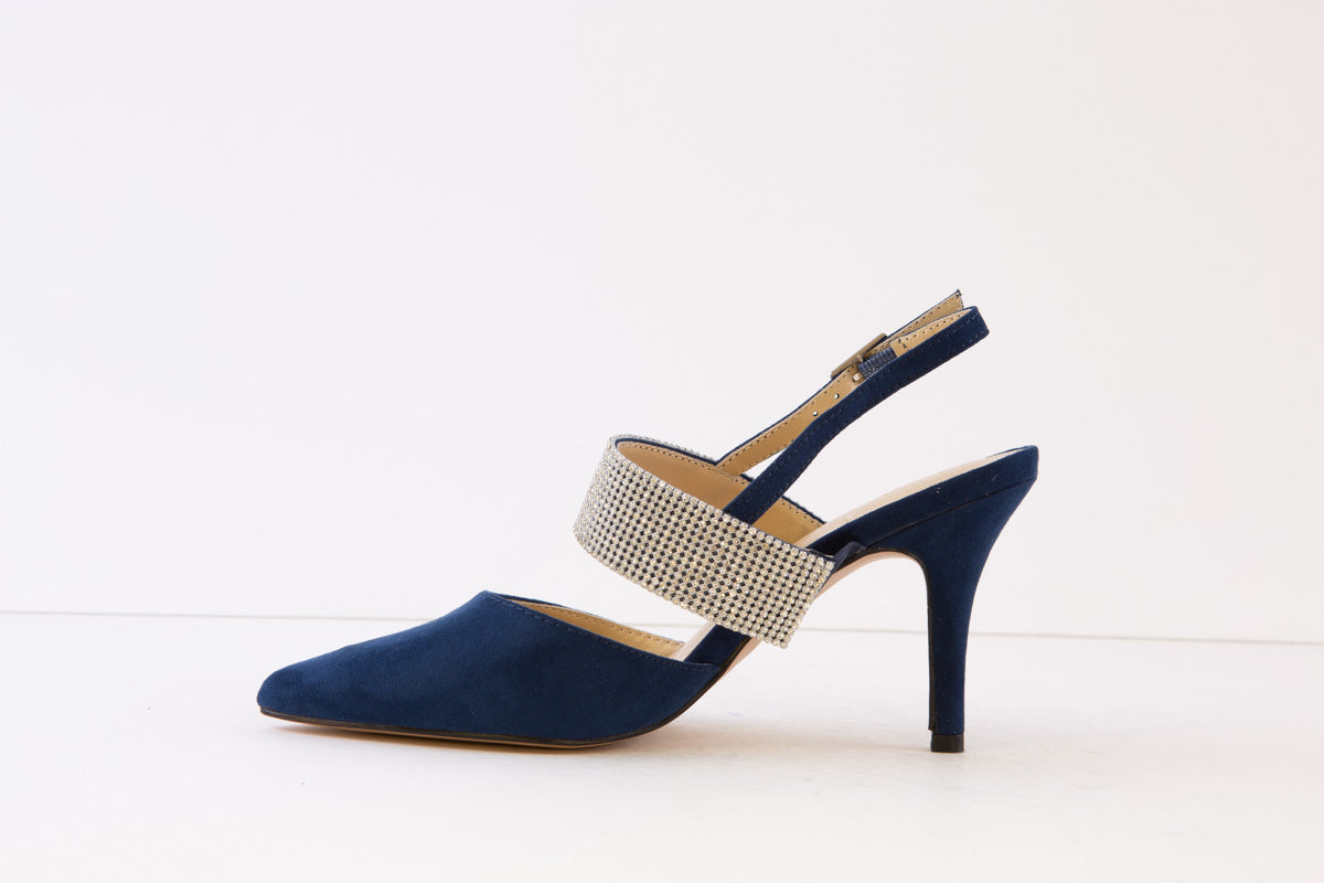 LOTUS - VIOLETTE SLING-BACK SHOE - NAVY DIAMANTE