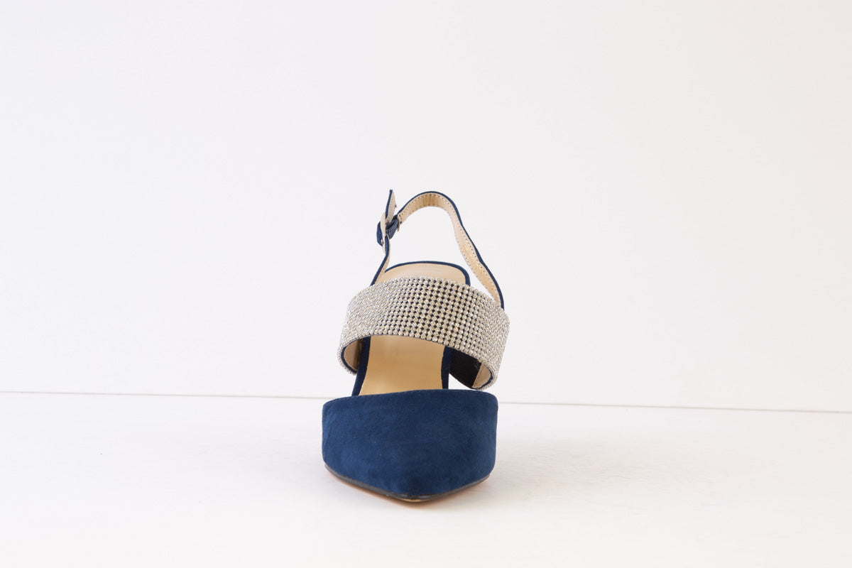 LOTUS - VIOLETTE SLING-BACK SHOE - NAVY DIAMANTE