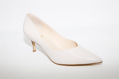 HOGL - 9-106124 Cream Patent Heel Court Shoe