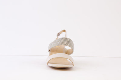 LOTUS - ELISENA LOW HEEL SANDAL - NUDE DIAMANTE