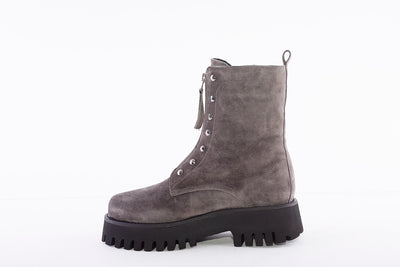 ALPE - 2106 CHUNKY ZIP ANKLE BOOT - GREY SUEDE