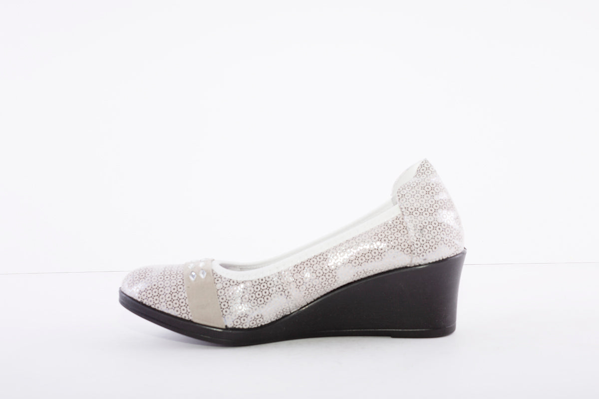 INEA - ISIS WEDGE POMP - BEIGE/WHITE