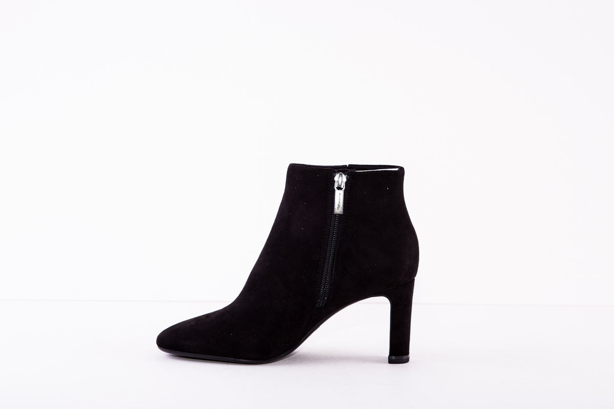 TAMARIS 25334-001  HIGH HEEL ZIP ANKLE BOOT - BLACK SUEDE