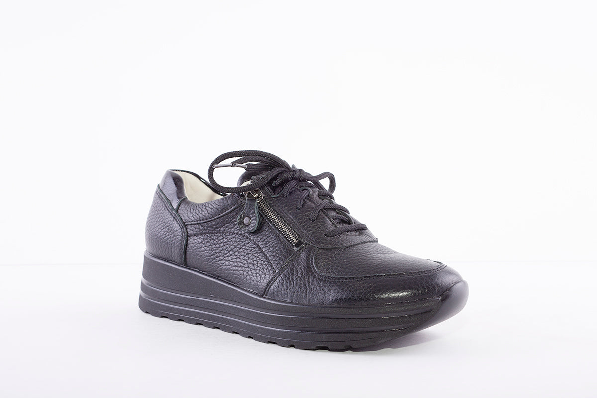 WALDLAUFER 758009 - LANA-LACED COMFORT SHOE - BLACK