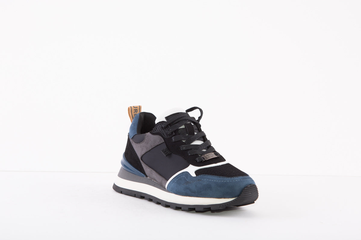 XTI 140242 LACED FLAT FASHION TRAINER - BLUE/BLACK