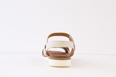 ARA - 28113-09 FLAT VELCRO STRAP SANDAL - CREAM