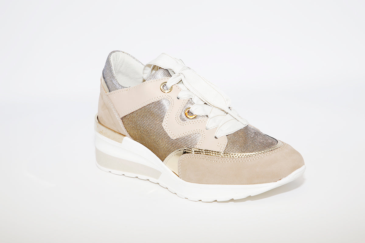 DLS SPORT - 4316 WEDGE FASHION TRAINER - TAUPE