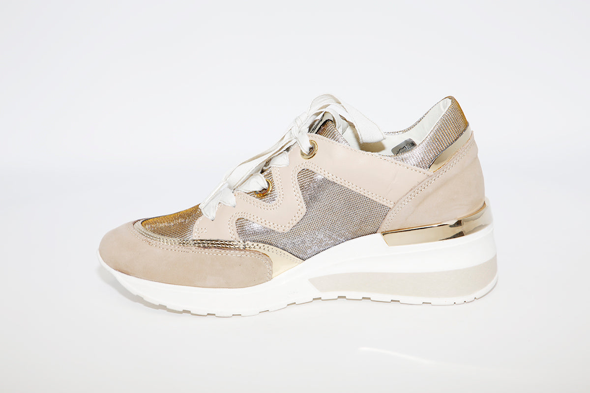 DLS SPORT - 4316 WEDGE FASHION TRAINER - TAUPE