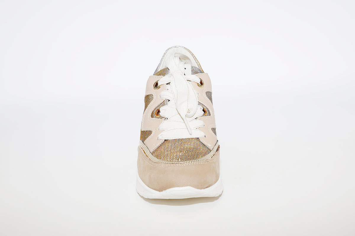 DLS SPORT - 4316 WEDGE FASHION TRAINER - TAUPE