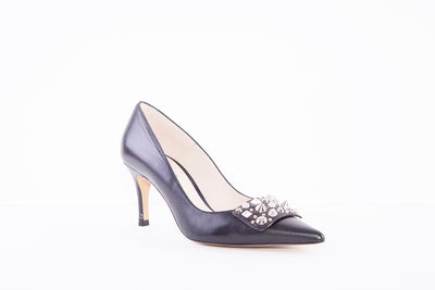 LODI - ESARU HIGH HEEL COURT SHOE - BLACK LEATHER