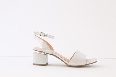 BIOECO - 3942 MEDIUM BLOCK HEEL DRESSY SANDAL - SILVER