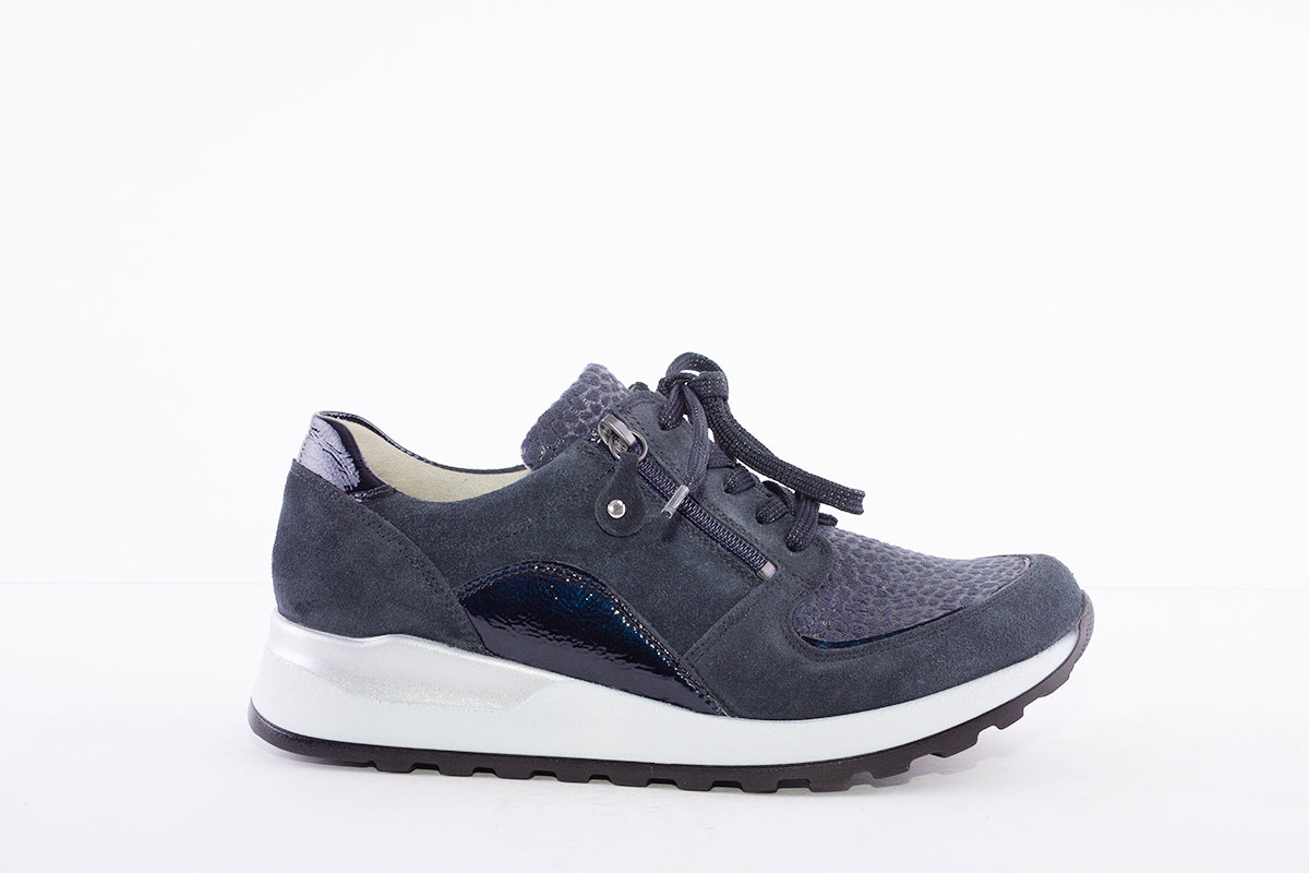 WALDLAUFER - H64007 400 HIROKO-LACED COMFORT SHOE -H WIDTH - NAVY