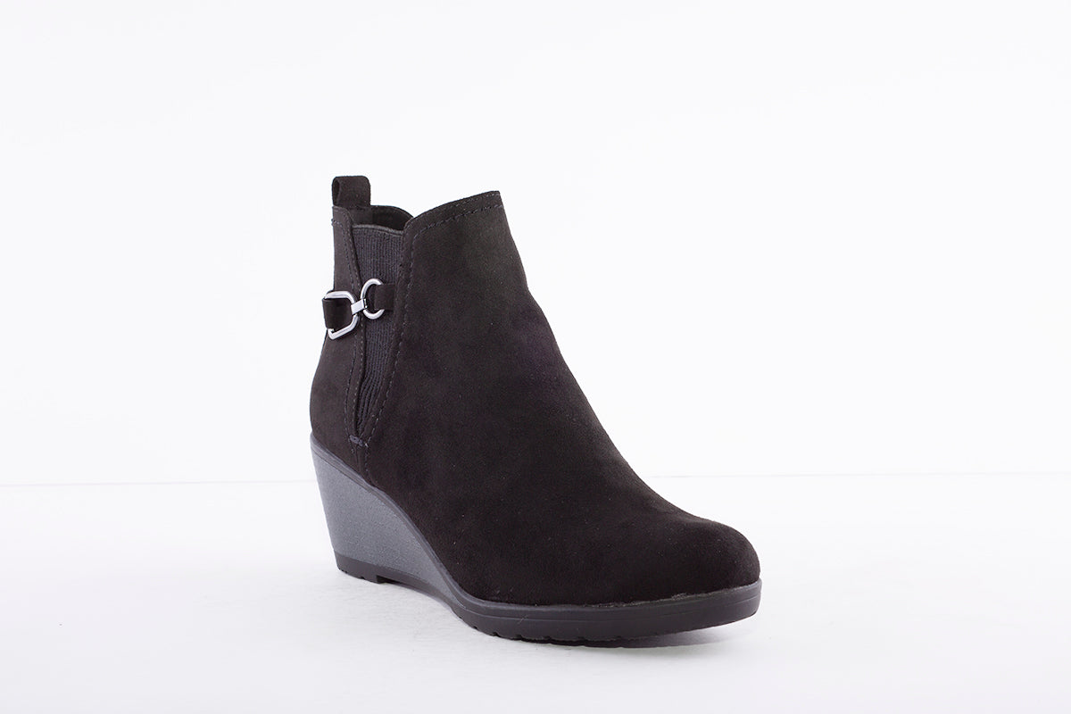 MARCO TOZZI - 25042-098 HIGH WEDGE ANKLE BOOT - BLACK SUEDE