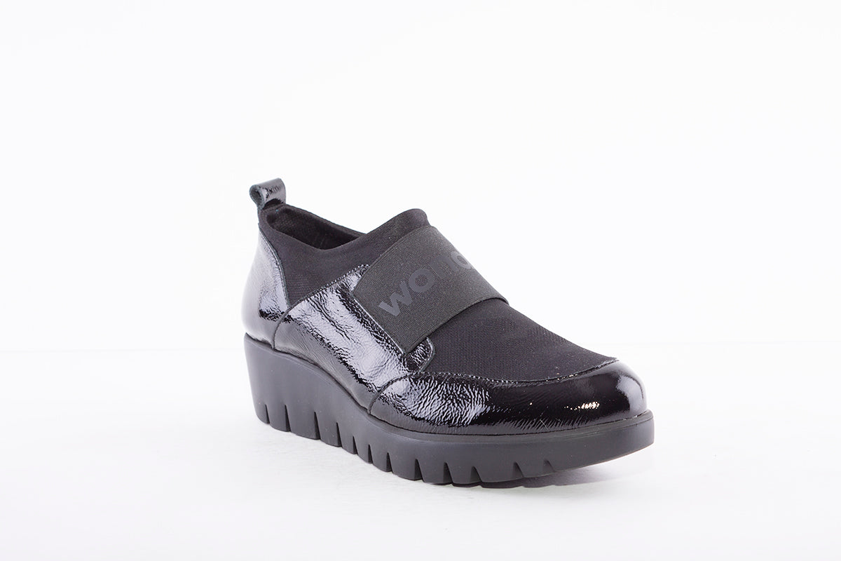 WONDERS - C-33179 WEDGE SLIP-ON SHOE - BLACK